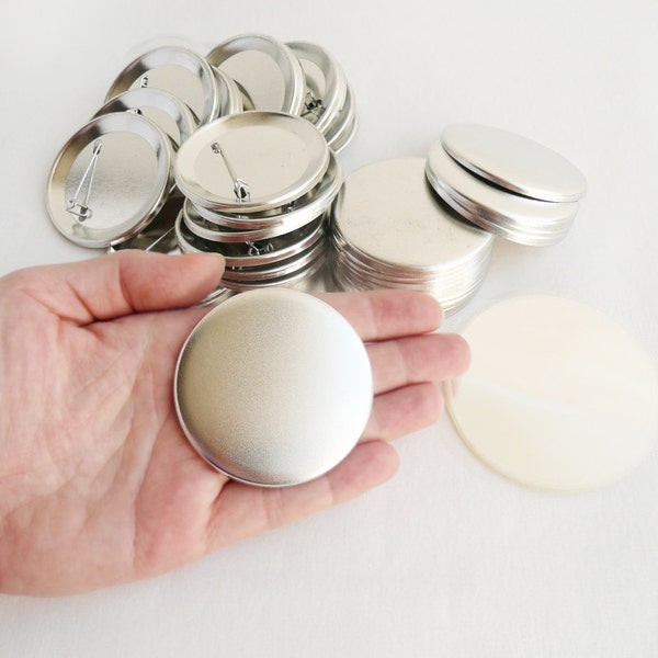 25 Button Pin Blanks for Button Machines - 2.25 inch shell, back and mylar