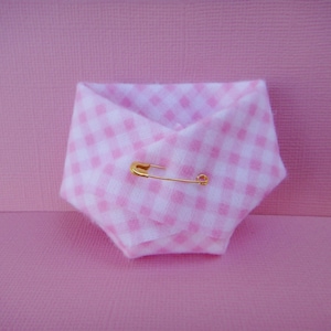 50 Pink Gingham Mini Diapers For Baby Shower Favors OR Dirty Diaper Game