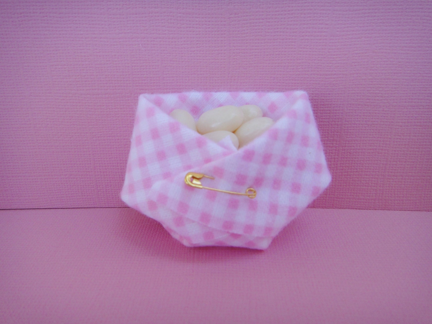 20 Pink Gingham Mini Diapers for Baby Shower Favors OR Dirty Diaper ...