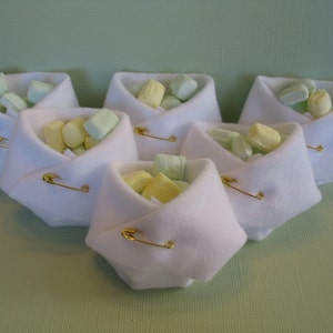 50 White Mini Diapers For Baby Shower Favors OR Dirty Diaper Game