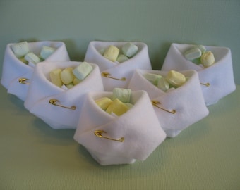 50 White Mini Diapers For Baby Shower Favors OR Dirty Diaper Game