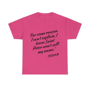 Coldplay lyrics t shirt hot sale