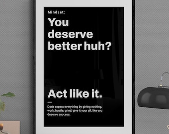 Motiverande väggkonsttryck: Agera som om du förtjänar det