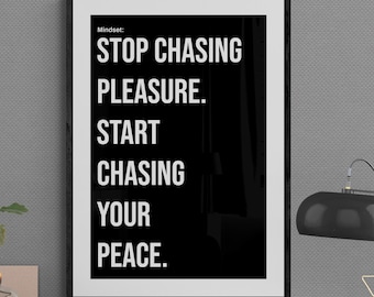 Motiverande poster: Citat om att jaga fred - Konsttryck