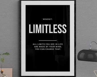 Limitless Mindset Poster: Motivational Wall Art