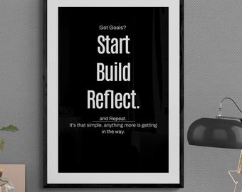Motivational Wall Art Print: Goal Success, Hustle, Seize the Day