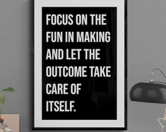 Motiverande väggkonsttryck: Fokusera på det roliga, grip framgång