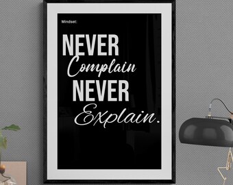 No te quejes, no expliques / Meta / Éxito / Aprovecha el día / Motivación / Gimnasio / Trabajo / Ajetreo / Éxito / Levántate / Arte de pared / Éxito