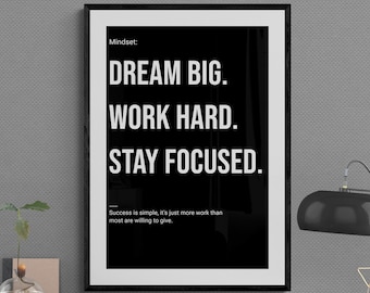 Dröm stort Motiverande väggkonsttryck