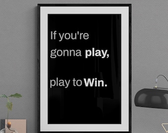 Póster motivacional "Juega para ganar": Decoración de oficina moderna