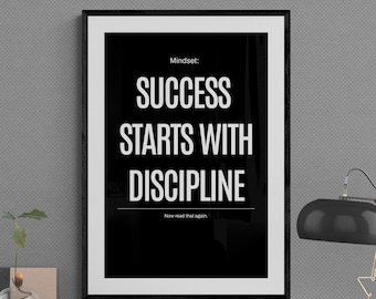 El éxito empieza con la disciplina: Arte mural motivacional