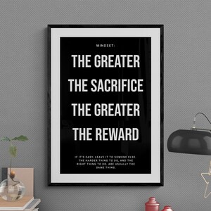 Sacrifice for Rewards | Goals | Mindset | Motivational Wall Art | Motivation | Hustle | Success | Entrepreneur | Consistency | Inspiration