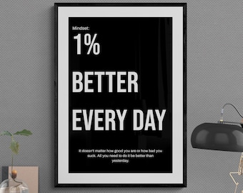 1% Bättre Varje Dag-poster: Motiverande Väggkonst