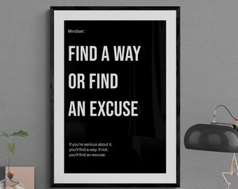 Find a Way Motivational Poster: Success Mindset Art Print