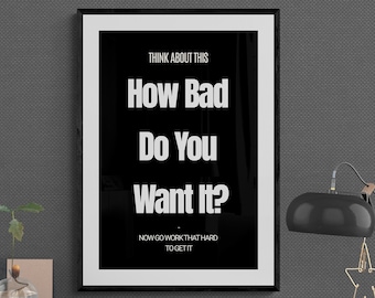Motiverande konsttryck "Hur mycket vill du ha det?" - Gym- och kontorsinredning