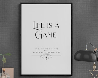Livet är ett spel-poster: Motiverande väggkonst