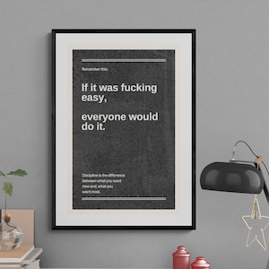 Citaatposter discipline: motiverende muurdecoratie sportschool en kantoor