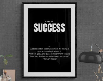 Poster Road to Success: Motivierende Wandkunst