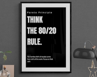 80/20-regeln Poster: Pareto-principen Motiverande väggdekoration