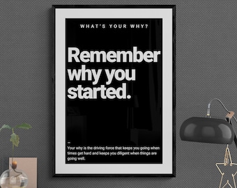 Kom ihåg ditt varför-poster: Motiverande väggdekoration