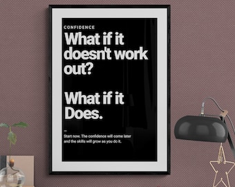 Póster con frase de confianza: arte mural motivacional