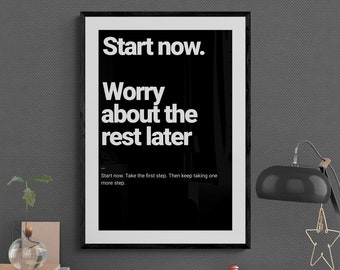 Start Now Poster: Motivational Wall Art, Gym & Office Decor
