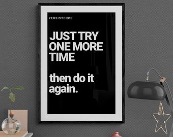 Motivational Poster: Just Try One More Time - Uplifting Wall Art