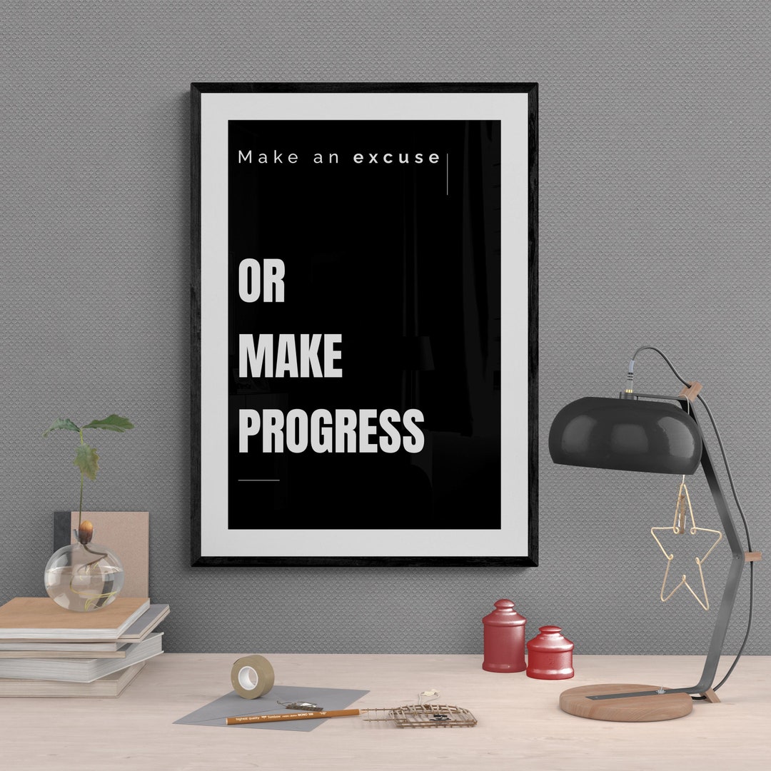 Motivational Progress Poster: Modern Office Wall Decor - Etsy