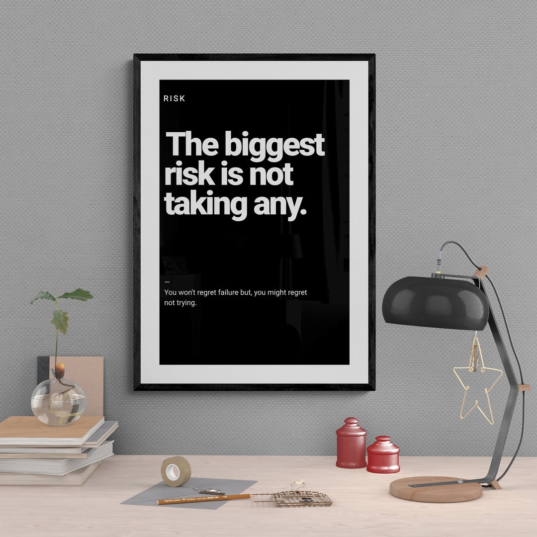 Taking Risks Art Motivational 'take Risks' Art Print: Gym & Office Decor - Etsy
