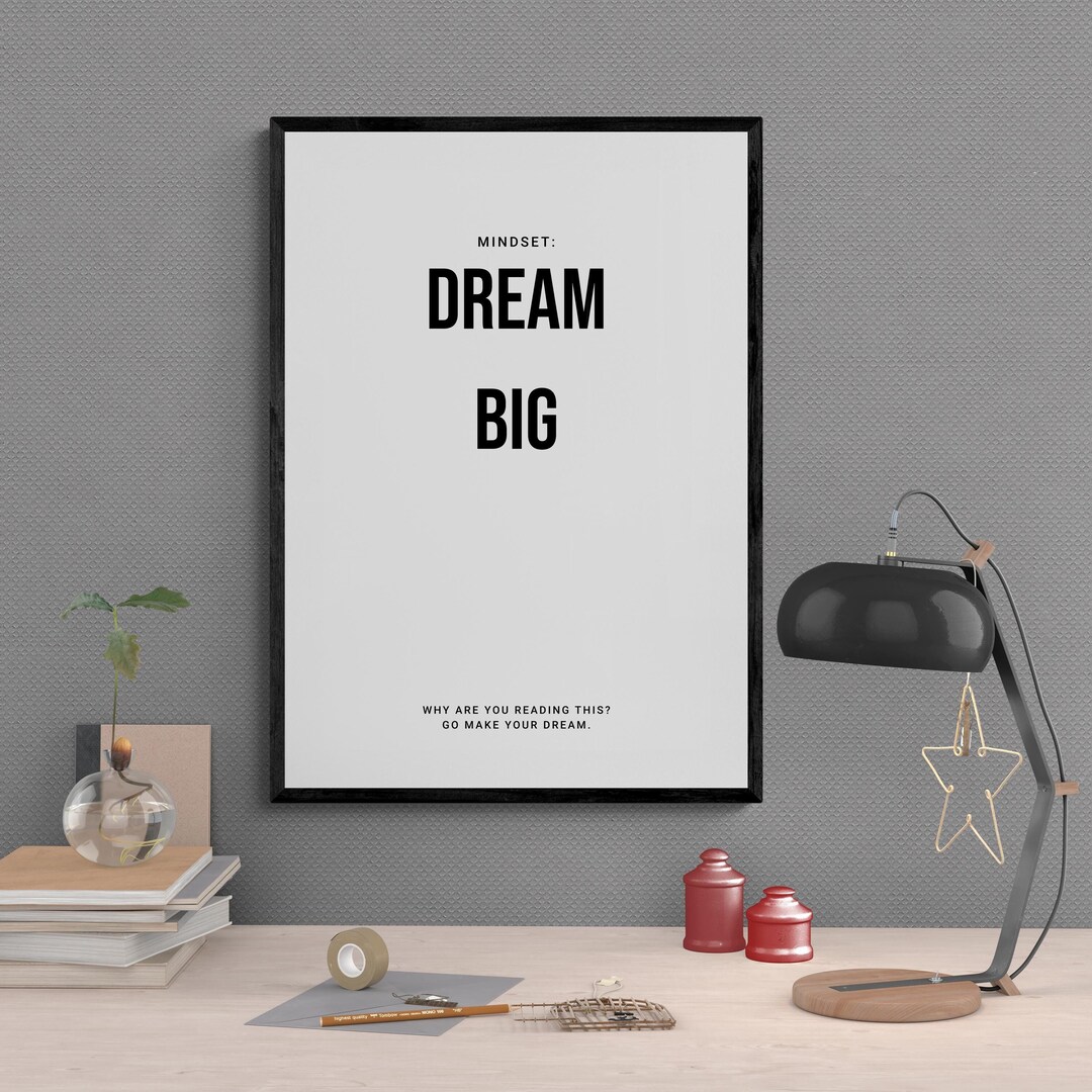 Dream Big Motivational Print: Inspirational Wall Art - Etsy