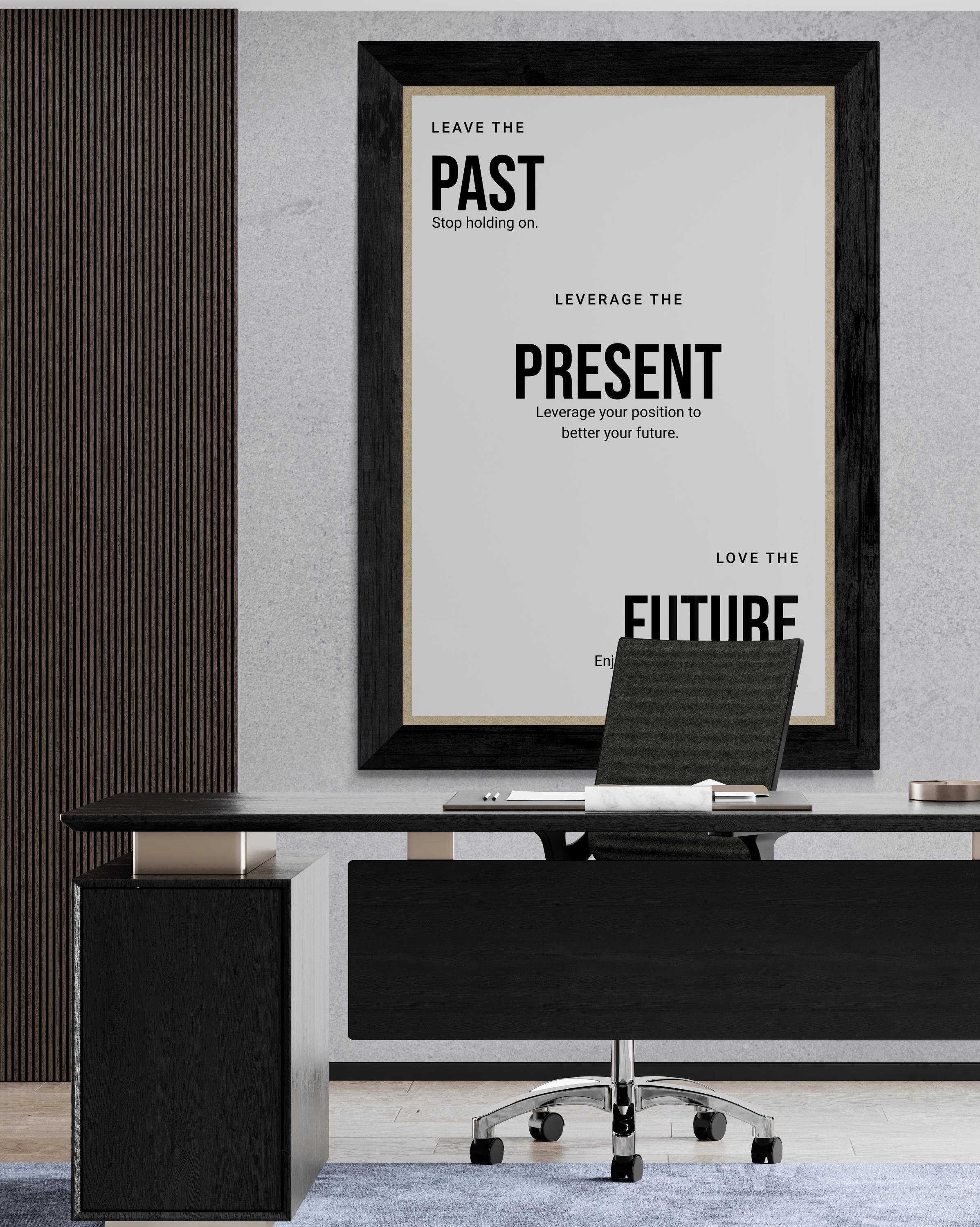 Past Present Future Motivational Art Print: Inspirational Wall