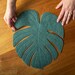 ML reviewed Monstera Leaf reversible table mat placemat centerpiece in Ocean Kelp
