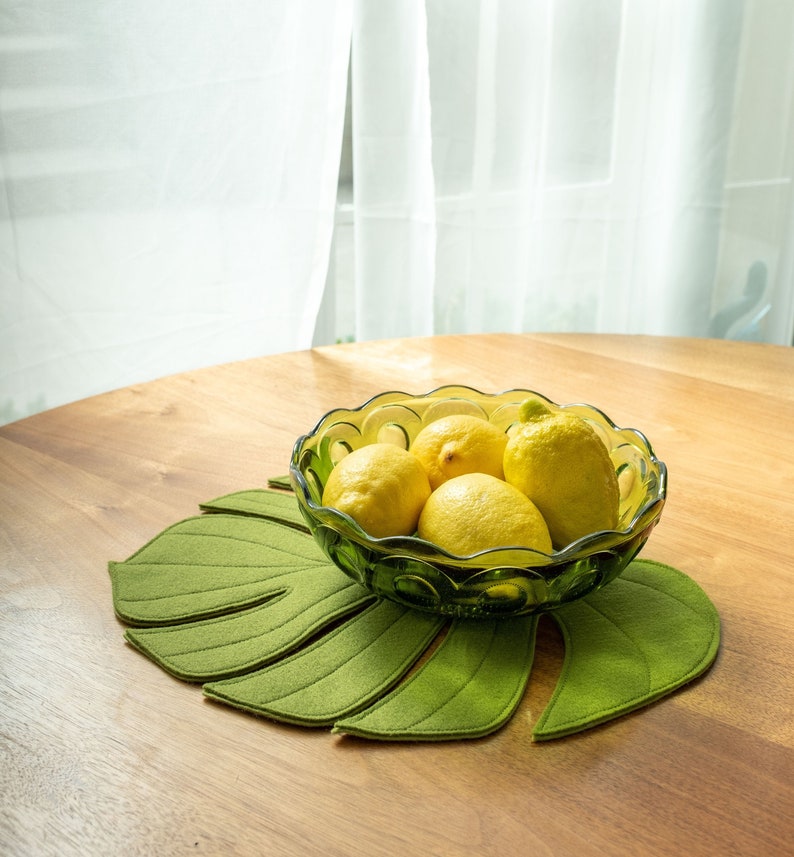 Monstera Leaf reversible table mat plant mat/ Monstera Etsy