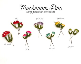 Mushroom pins - Pincushion accessories