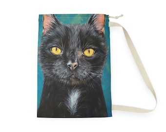 Black Kitty Laundry Bag