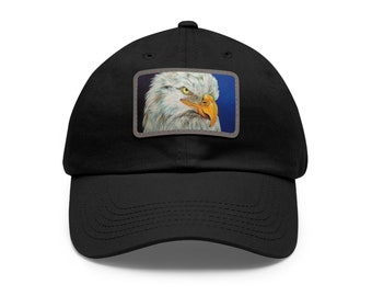 George the Eagle Artwork on cap with Leather Patch