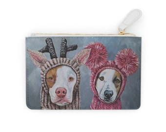 Winter dogs artwork Mini Clutch Bag