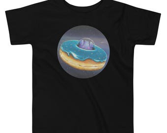 Space Dog Donut Artwork on aToddler Short Sleeve Tee