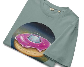 Space Donut Cat Artwork on a Unisex Garment Dyed Creator 2.0 Vintage T-Shirt | Stanley/Stella SATU041