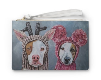 Winter dogs  art Clutch Bag