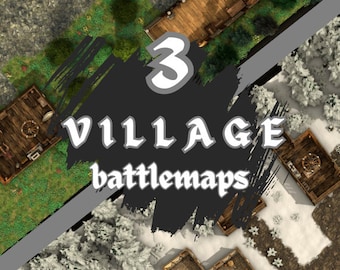 Village Battlemaps DnD Maps Bundle Dungeons and Dragons Battlemap dnd gift for Dungeon Master gifts dnd gifts Dnd terrain printable dnd tile