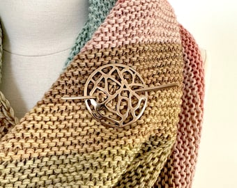 AMBAH Shawl Pin choose between Sterling Silver, Bronze or White Bronze.