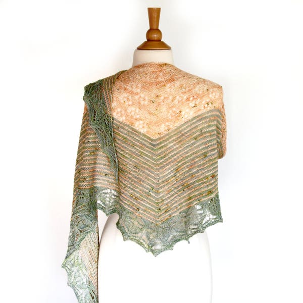 Marinna Shawl PDF Knitting Pattern Download English, French and Italian Translations Included