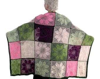 Cosmos Blossom Throw PDF Knitting Pattern Download