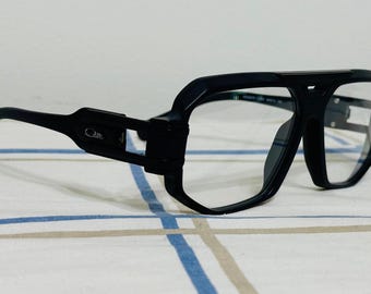 Cazal Sonnenbrille Voll Schwarz Rahmen Klare Linse Vintage Eyewear