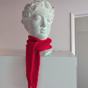 Hand knit Sophie Scarf | Small Knitted Scarf | Handmade Gift | Knitted Neck Scarf | Small Skinny Neckerchief