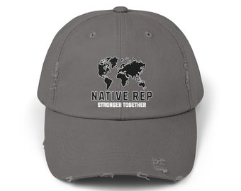 Native Rep Distressed Cap