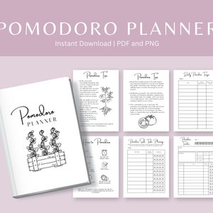 11 seitiger Pomodoro Produktivitätsplaner, Planungsjournal, Pomodoro Methode, druckbares Pomodoro Journal, Planen mit Pomodoro, Effizienz
