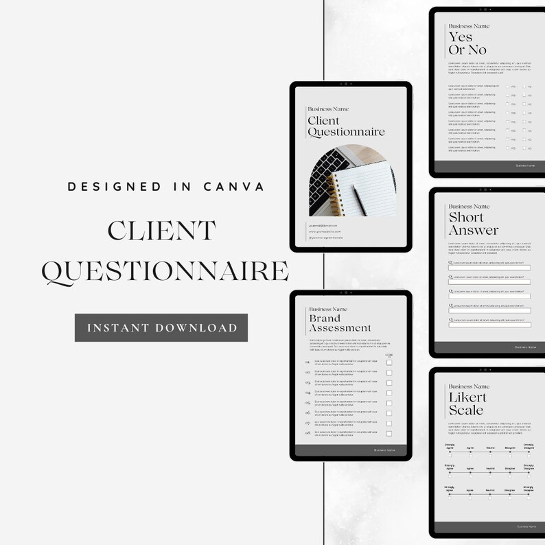 Client Update Questionnaire New Client Questionnaire Template, New Client Onboarding, Canva ...