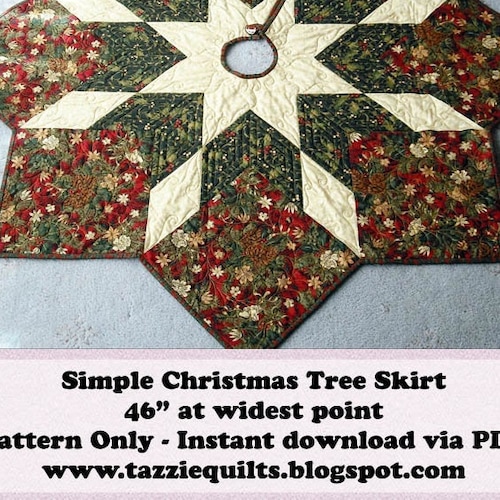 Quilted Christmas Tree Skirt Pattern PDF Original Etsy